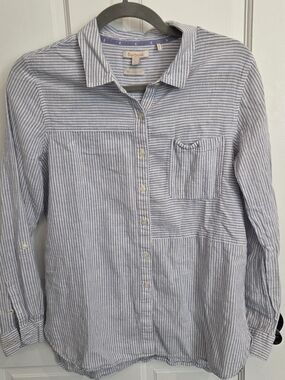 Barbour Blue Stripe Relaxed-Fit Button-Up Shirt